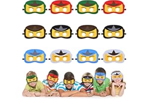 URAQT Maska superbohaterów, 12 sztuk, maseczka dla dzieci, kostium superbohatera, cosplay, maski, superbohatera, odpowiednie na przyjęcie urodzinowe, Halloween