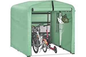 Sobuy Garage Auto per Esterno, Tenda per Bicicletta, Casetta da Giardino, Box Moto Impermeabile, Tendone per Auto, Moto e Attrezzi, Capanno da Giardino, Verde, 159x219x165 cm, KLS11-L-GR