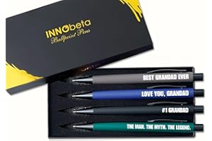 INNObeta Grandad Gifts, Ballpoint Pen Set of 4, Gift Ideas for Grandad on Birthday, Christmas, Father's Day