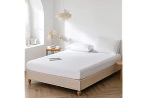 Good Nite Fitted Sheet Bed Sheets King Size 25CM Extra Deep Pocket Soft and Breathable Machine Washable Fitted Bedding Sheets (White, King)