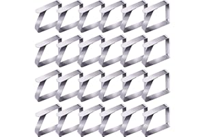 Aoliandatong 24 Stück Tischdeckenklammer Edelstahl, Silber Tischtuchklammern Draußen Tischdeckenhalter Tischtuch Klein Klemme Clips für Dicke Tische Gartentisch, 5 x 4 cm