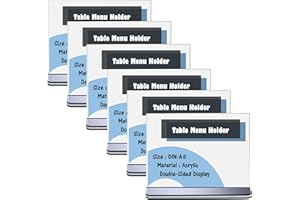 ‎TUKA-I-AKUT TUKA 6er Tischaufsteller A5 Querformat mit Sockelboden, Acryl Werbeaufsteller Tischständer Doppelseitiges Display, Flyer Aufsteller, Menükartenhalter, Glasklar Acrylglas T-Ständer, TKD8204-A5-6x