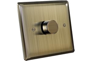Zigtiger Dimmer Switch, Dimmer Light Switch, Led Dimmer Switch LED/Incandescent Bulbs/Halogen Lamps 3-100W 2-Way(1 Gang/Antique Brass)