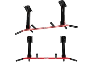 NEO-SPORT Neo Sport NS-317 Barra de dominadas para techo para ejercicios de entrenamiento de fuerza de acero reforzado, 6 asas antideslizantes, 98 x 43 x 35 cm, carga máxima 90 kg