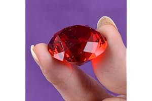 LONGWIN 30mm W Cristal Diamant Presse-papiers Ornement Décorations De Lieu De Maison Rouge Solide