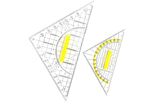 JurciCat 2 Triangoli Geometrici Con Impugnatura Triangolo Geometrico Piccolo (14 Cm) Triangolo Geometrico Grande (20 Cm) Ideale Per Disegnare Cartografare Modellare Matematica E Arte