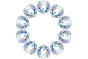 IXYDOR 10 Stück Kristalle zum Aufhängen, 30mm Kristallkugel, Kristall Prisma aus Glas, Sonnenfänger Kristall, Hängende Kristalle Prismen für Fenster, Kronleuchter Anhänger, Geschenk, Weihnachten, Clear