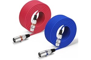 EBXYA Cavi XLR da 15,2 m, confezione da 2 cavi bilanciati DMX maschio a femmina, adatti per microfoni, stazioni radio, illuminazione da palco