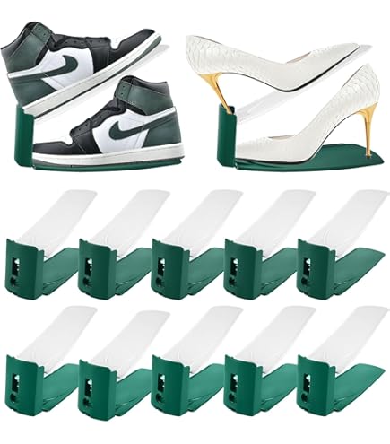 Porta Scarpe Regolabile 20 Pezzi - Organizzatore Salvaspazio Per Armadio, Nero - Foto 7