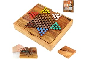 LOGICA GIOCHI Logica Jeux Art. Dames Chinoises - Jeu de Société en Bois Précieux - Jeu Stratégique Multijoueur - Version de Voyage