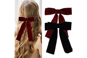 FUNNGY Fermaglio per Capelli con Fiocco,2 PCS Fermagli per Capelli Donna Capelli Fiocco Grande Fermaglio Capelli Donna Elegante Fiocco in Raso per Capelli per Accessori Capelli Donne e Ragazze