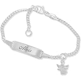 Taufset: Silbernes Babyarmband + Kreuz-Anhänger – Mit SOFORTGRAVUR, 925 Sterling Silber