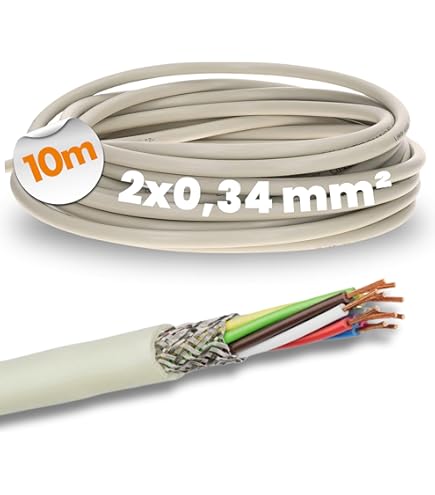 10 Meter Lapp 1030495 LiYCY Afgeschermde Stuurkabel 2x0,34 Mm² I UV Bestendig I Signaalkabel 2 Draads I Datakabel Voor Buitengebruik I Soldeerkabel I Led Aansluitkabel I Zwarte Aansluitkabel