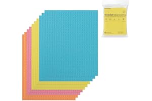 Parmedu Schwedische Geschirrtücher 4er-Pack, Wiederverwendbare, Saugfähige und Schnell Trocknende Küchentücher, Umweltfreundliche Biologisch Abbaubare Reinigungstücher (10 Pieces)