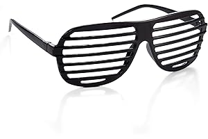 Komonee Shutter Shades Fun Novelty Plastic Party Retro Fancy Dress Costume Prop Rave Club Eyewear Disco Adults 80's Sunglasses