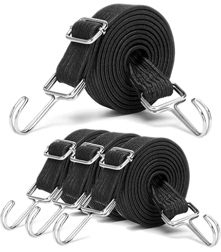 Lot De 6 Tendeurs En Caoutchouc Avec Crochets En Métal - Noir - En