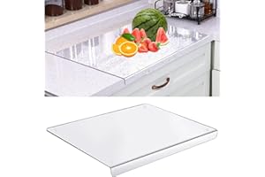 DIVOVE Acrylic Cutting Board, 5mm Acryl Schneidebrett Mit Anschlagkante, 45cm x 40cm Clear Acryl Cutting Board für die Küchentheke, Rutschfestes Transparentes Acryl Schneidebrett Mit Lippe