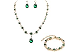 Clearine Femme Parure Vogue Noce Bijoux Mariage Mariée Cristal Autrichien Chaîne Collier Bracelet Pendant Boucle d'oreille Ton d'Argent