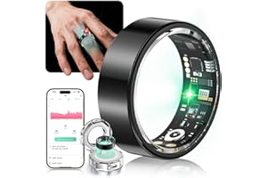 XSWCCJJ New Upgraded Smart Ring【JZ5.0 Chip & 0 Measurement Error】 IP68 Waterproof | Smart Ring Women & Men For Sports Time, Distance, Calories Waterproof Compatible Black 10#