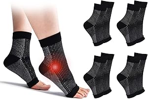CHEAP4UK 4 Paar Plantarfasziitis Socken Kompressionsstrümpfe für Fußgewölbe Ferse und Knöchel Unterstützung Orthopädische Kompressionssocken für Herren und Damen Fersensporn Bandage