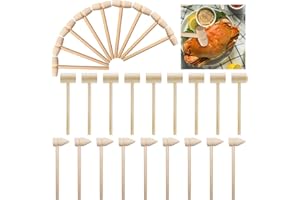 Mini Marteau en Bois Maillet,Saijer 50 pcs Dessert Battant Marteau en Bois à Gâteau Maillet de Homard Crabe en Bois Utilisé pour les Coquilles de Fruits de mer ou L'artisanat