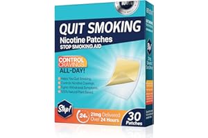 UOCASI Stop Aid Craving Control Patches, Quit Aid Therapy Patches, Reduce and Quit Aid, Effetto a lunga durata, 21 mg erogati - Fase 1 - Trattamento di oltre 24 ore, confezione da 30 pezzi (100% naturale)