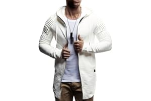 Leif Nelson Męska bluza z kapturem, krój slim fit, zawartość bawełny, nowoczesny kardigan z kapturem, długi rękaw, czarna kurtka rekreacyjna z kapturem na zimę, lato, LN8149