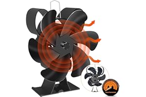 JOIENDY Ventola per Stufa Ventilatore per Bruciatore di Tronchi Ventilatore per Stufa a Legna Ventola per Camino conTermometro, Protezione Dal Surriscaldamento e Design a Forma di Animale