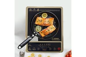 Clikon – Infrared Cooker, High Tempered Crystallite Panel with Touch Control, Digital Display, Zero Radiation, Suitable For All Utensils, Multiple Power & Temperature Setting (Black and Gold)