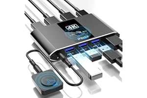 BDFFLY USB3.0 Switch HDMI Kvm Switch 1 Monitors 2 Computers with 3 USB Ports, 4K@60Hz for 2 Computers Sharing Monitor Keyboard Mouse, Supports Wired Remote and Button Control, EDID Compatible