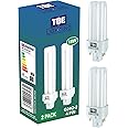 TBE LIGHTING 18w G24Q-2 4-Pin CFL Lamp - Pack of 2 Units - Cool White 4000K, 1250 Lumen/Double Turn CFL Compact Fluorescent Light