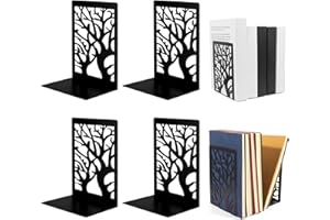 SAMSYOKI 2 Paire Serre Livres Metal Cale Livre en Métal Presse Livre CD Antidérapants Bloc Livre pour étagère Décoratifs Support de Serre-Livres pour Maison Bureau Écoles (Noir 2)