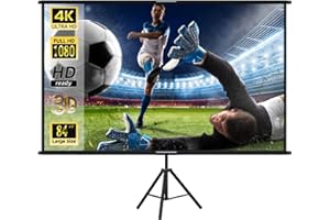 Projector Screen with Stand,lejiada 84 inch Projector Screen 4K HD with Wrinkle-Free Design