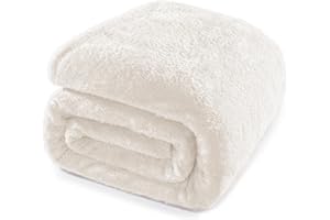 Whale Flotilla Cuddly Fluffy Blanket, Warm Fleece Blanket, Sofa Blanket, Couch Blanket, Super Soft and Cuddly, 150 x 200 cm, White