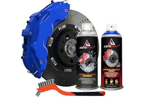 Autodomy Kit Peinture Etrier de Frein 400ml Résistante aux Températures Elevées | Peinture Etrier de Frein Bleu + Nettoyant Freins + Brosse en Acier pour Voiture et Moto Kit Complet