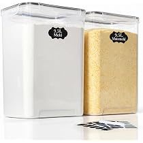 GoMaihe Vorratsdosen luftdicht, 2 x 9,5 L zur Aufbewahrung von 10 kg Mehl