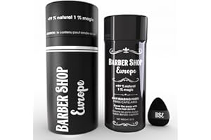 BARBER SHOP EUROPE Fibre capillaire Noir de dernière génération – Poudre densifiante cheveux homme et femme – Solution contre la calvitie homme – Effet naturel, volume immédiat - Hair Fiber