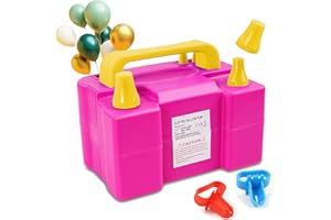 JANCANE Electric Balloon Pump, Portable Balloon Blower Pump Inflation, High Power Dual Nozzle Electric Balloon Inflator for Party Wedding Festivals Anniversary Decoration