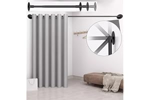 OXBZKMY Vestuario Portatil, Probador de Ropa ProteccióN Visual Cortina Puerta con Barra Telescópica para Centro Comercial Las Tiendas de Ropa, Tamaño Ajustable 90-160cm