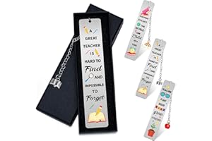 MESTECTPET 3Pcs Bookmark Gifts for Women Men Teacher Appreciation Gifts for Graduation Gift, Personalised Teacher Gifts for Teacher Retirement, Birthday, Christmas (Colorful)