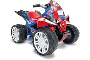 INJUSA - Quad elektryczny The Beast Spiderman, dla dzieci od 2 do 4 lat, akumulator 12 V, pedał przyspieszenia, bieg wsteczny i plastikowe koła, maksymalna prędkość 6 km/h, kolor niebieski