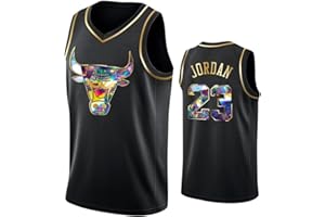 NHNKR Maillot de Basketball en Or Noire No.24/23/30,Chemise de Sport de Sport sans Manches Unisexe