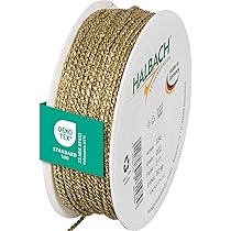 Halbach Seidenbänder Premium Kordel 4mm X 25m - Zweifarbig Honiggelb/gold, Öko-Tex Zertifiziert