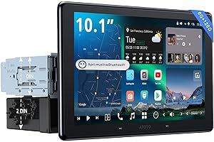 ATOTOZONE 10"QLED AI Android Autoradio 1 DIN, Da Con Navigazione Integrata, 8G+128G, 4G LTE,Schermo Flottante Auto, CarPlay & Android Auto Senza Fili, Doppio Telefono & Bluetooth,X10G110E