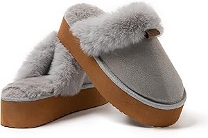 JOMIX Damskie kapcie zimowe domowe ciepłe płaskie ciepłe futrzane kapcie wygodne i miękkie
