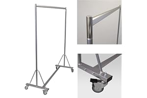 Gerso portemanteau solide mobile à usage professionnel sur roues 150 cm largeur 160 kg charge support pour l'industrie tringle à vêtement portant premium