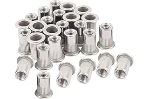 WOOPAIS 40pcs M6 Rivet Nut Stainless Steel Rivet Nuts Threaded Insert Nutsert Rivnuts M6-1.0