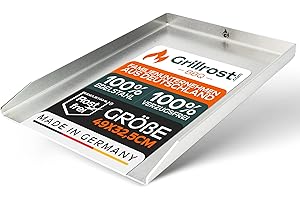 Grillrost.com Das Original Plaque de Cuisson en Acier Inoxydable | Plancha 49x32,5cm - Convient pour Weber Genesis I | 4mm Massif
