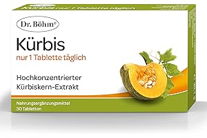 DR BÖHM Dr. Böhm Kürbis nur 1 Tablette täglich: Kürbis-Extrakt zur Unterstützung, für den Mann ab 40, 30 Tabletten