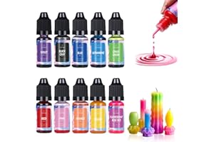 QEEROYO 10 Colours Candle Dye for Soy Wax, Oil-Based Highly Concentrate Candle Dye, for Highly Concentrated Natural, Paraffin, Soy, Gel, Beeswax, Each 10ML